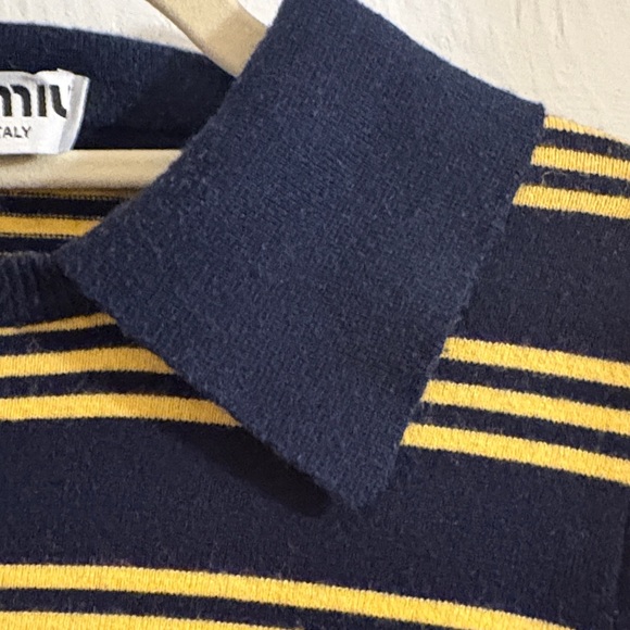 Miu Miu Polo with Navy and Yellow Stripes - Picture 5 of 10